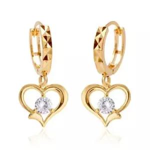 귀걸이피어싱 웨이브하트 귀걸이 (Gold-Pin) 14K