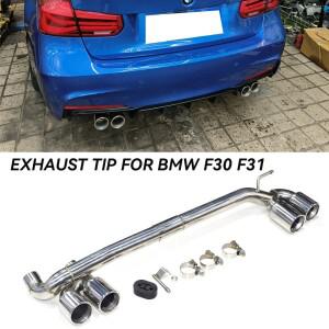 쿼드 304 스테인레스 스틸 자동차 배기 팁 BMW 호환 F30 F31 320i M 스포츠 B48 시스템 노즐 머플러 Taipip