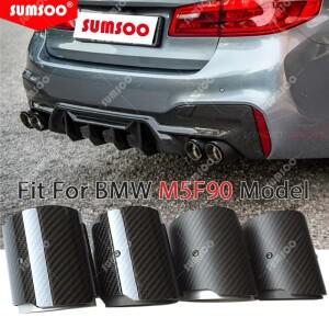 BMW 호환 M5 F90용  SUMSOO4피스 배기 팁 카본 파이버 업그레이드 개조 머플러 파이프