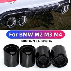 BMW 호환 M2 M3 M4 용 탄소 섬유 머플러 F80 F87 Mperformance 테일 파이프 팁 깍지 배기 헤드
