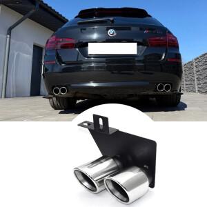 BMW 호환 F10 F11 520i 용 장식 배기 팁 기존 범퍼 스테인레스 스틸 파이프 머플러 테일