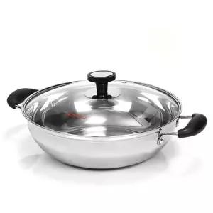 키친아트 스테인레스 3중바닥 전골냄비 26cm 강화유리 스테인레스 (W5A7A8D)