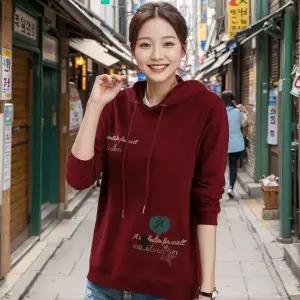 [하프클럽/]여성 봄 가을 긴팔 후드티 데일리 레터링 루즈핏 티셔츠