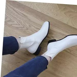 앵클 롱부츠 패션 로우힐 지퍼 구두 스퀘어코 슈즈