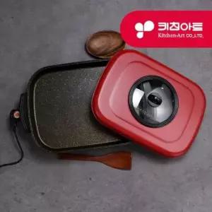 전기팬 키친아트 퀸골드마블 사각 전기그릴/불판