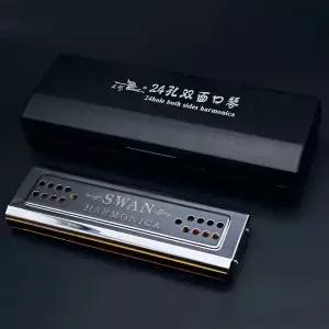 SWAN 24 홀 트레몰로 하모니카 폴리포닉 양면 C/G 키 음악 목관 악기에