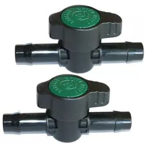 2팩 인라인 스니브 볼 밸브 13mm 1/2인치 튜브용 .520 ID - 물 흐름 조절 및 차단/온