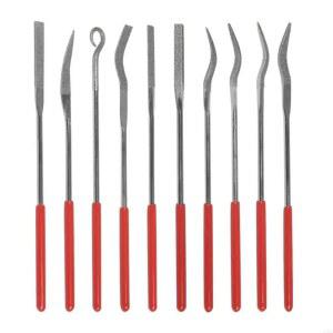 10Pcs 3x140mm 다이아몬드 바늘 줄종이톱 세트 미세 파일링 금속 석재 유리 세라믹 조각 공예용 수공구