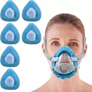 NATAUKU 6팩 중형 CPAP 마스크 라이너 F20 쿠션 편안하고 재사용 가능한 커버(라이트 블루)와 호환됩니다
