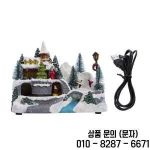 크리스마스 스노우 하우스 입상 음악 수지 공예 동상 홈 레스토랑 바 테이블 장식