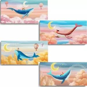 꿈과희망의 고래 그림 액자 60X30 학업운 캔버스액자 대형액자 사과액자 (WED2C29)