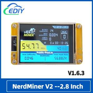 비트코인 채굴기 NERD NER V2 해시레이트 8인치 암호화 스마트 32 49 복권 디스플레이 2432S028R 광부 솔로