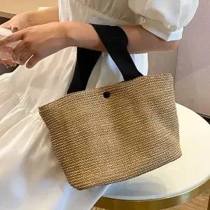 고품질 여름 토트백 라탄 에코백 캐주얼 데일리 패션 가방 캔버스토트백 (W8AF0D6)