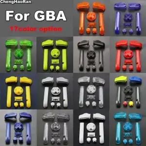 1 세트 17 색 AB 다채로운 L R 버튼 게임 보이 용 키패드 GBA D 패드 프레임 전원 켜기 끄기