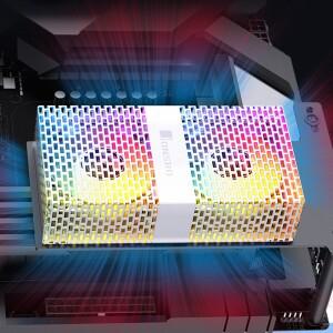 NF-1/NF-2 메모리 히트 싱크 듀얼 팬 3600RPM RAM 히트 싱크 쿨러 5V 3PIN ARGB PC 메모리 냉각 라디에이터
