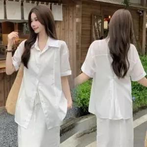 [신세계라이브쇼핑][옷자락] 여자 여름 데일리 세미오버핏 시스루 셔츠