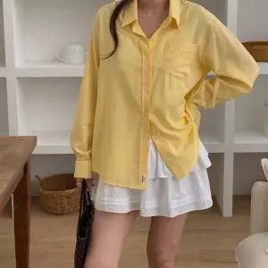 [신세계라이브쇼핑][옷자락] 여자 베이직 미니멀 데일리 루즈핏 면 긴팔 셔츠
