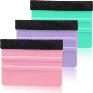HJZII 바이닐용 3PCS 스퀴지 도구 소형 펠트 4인치 랩 스크레이퍼 자동차 DIY 제작 창 틴트 벽지 유리 필름