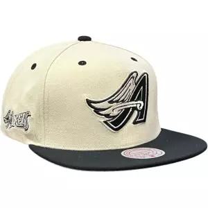 미첼 앤 네스 로스앤젤레스 엔젤스 MLB 에버그린 쿱 스냅백 모자 크림검정 3045342