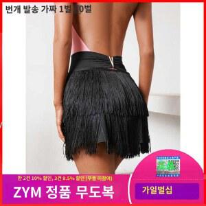 댄스 스포츠 스커트 블랙 반짝이 공연의상 샤이먼 라인댄스스커트 무대복 방송댄스 메탈 브이 룸바 왈츠