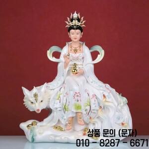 9꼬리 여우 동상 수지 부처님 그림 흰 Daji 황후 도교 가구 공물 및 장식품