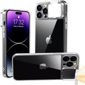 15 Pro Ma 케이스용 LED 셀카 조명이 있는 CEHG 충전식 호환라이브 메이크업TIK Tok비디오여성용 클리어