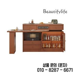 X36 원목 아일랜드 식탁 텔레스코픽 일체형 앤틱 록 슬래브 회전식 다기능 바 테이블 스타일