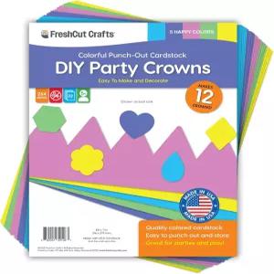 264pcs DIY 파티 크라운 키트 - 12개의 프린세스 킹 미국산 HAPPY 컬러 카드 재고를 왕실 테마 생일 플레이