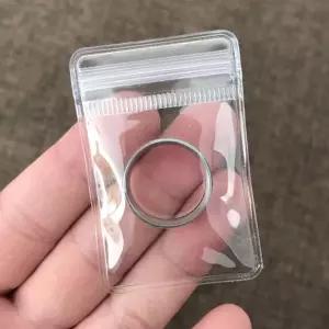 SUBGIU 100Pcs 변색 방지 보석 가방 귀걸이용 지퍼 플라스틱 포장이 포함된 투명 PVC 보관 파우치 링 백