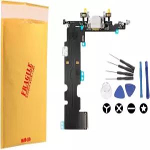 md0410 8 Plus 화이트 실버 충전 포트 도크 커넥터 마이크 플렉스 리본 케이블 및 공구 키트와 호환되는