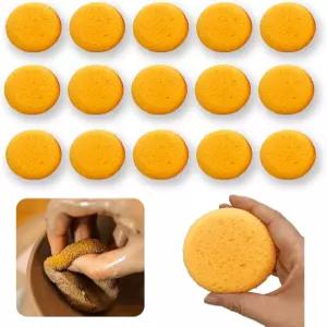 2.5인치 점토용 Rokkuon 15Pcs 도자기 스펀지 및 청소 말 안장용 원형 주방 신발 가죽 관리용