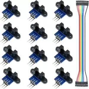 MTDELE 12Pcs IR 센서 적외선 슬롯 광학 옵토커플러 모듈 33V 5V 포토 인터럽터 아두이노 호환