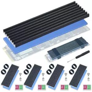 2280 SSD용 Atdcoek 5팩 히트싱크 쿨러 PS5PC PCIE NVME M2 열 실리콘 패드 포함 히트싱크블랙