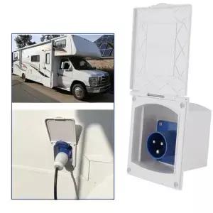 Motorhome 플러그 16A 220V240V 방수 외부 3 핀 플러시 여성 소켓 RV 캐러밴 트레일러 전원 콘센트