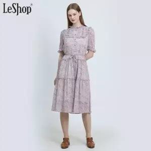 [르샵(LeShop)] 셔링 플라워 쉬폰 원피스 (택가격: 229000원)