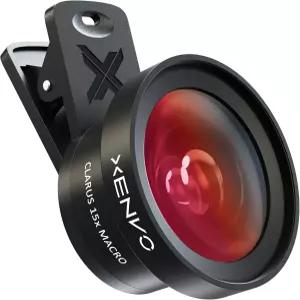 폰 및 안드로이드용 envo Pro 렌즈 키트 LED 조명과 여행용 케이스 블랙이 포함된 매크로 광각