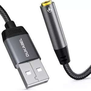 듀카벨 USB 어댑터 3.5mm 잭 TRRS 4극 마이크 PC 노트북 Mac 톱 리눅스 PS4 등용 Aux 레오 컨버터 외장