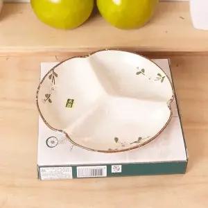 나눔접시 꽃무늬 3칸 도자기접시 예쁜 테이블웨어 식기류 일본식기
