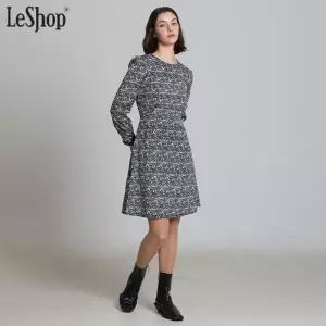 [르샵(LeShop)] 라운드넥 플라워 미니원피스 (택가격: 99000원)