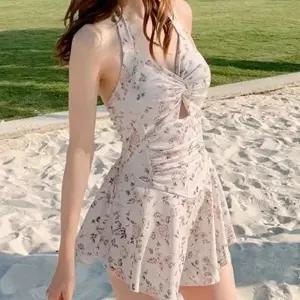 원피스 수영복 여성 홀터넥 수영복 플라워 꽃무늬 여름 커버 모노키니
