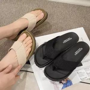 니티 국산 남자 패브릭 스트랩 통굽 키높이 쪼리 슬리퍼 4cm