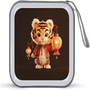 랜턴 CD 케이스 홀더 하드 플라스틱 DVD 보관 지갑 지퍼 바인더 들고 있는 타이거 RLDOBOFE 자동차 홈