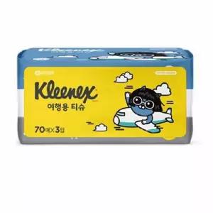 크리넥스 카카오프렌즈 여행용 티슈 70매X3개입휴대용휴지 용화장지 용티슈 휴대용 미용 포켓