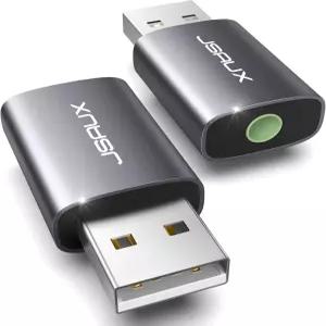 PS4 헤드폰 Mac 리눅스 노트북 탑 도킹 션용 USB-3.5mm 잭 어댑터 JSAUX 보조 외장 레오 사운드 카드 TRRS