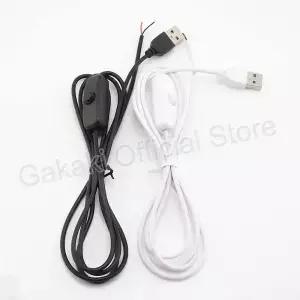 LED 스트립 USB 커넥터 케이블 연장 2핀 전원 공급 와이어 온/오프 스위치 조명용 전기 5V