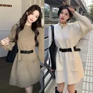 [하프클럽/]데일리 원피스 미니 하프넥 포켓 벨마