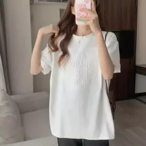 [하프클럽/]여성 여름 오버핏 박시 영문 루즈핏 박스티 반팔 티셔츠