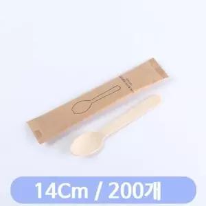 나무스푼 14cm 개별 포장 200개 칼라포크 플라스틱포크 일회용품 (W90F0DB)