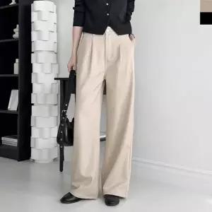 여성청바지 오피스룩 정장바지코디 와이드 9부팬츠