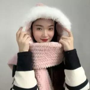 [하프클럽/]후드 머플러 일체형 방한 모자 겨울 목도리 후디 귀도리 넥워머